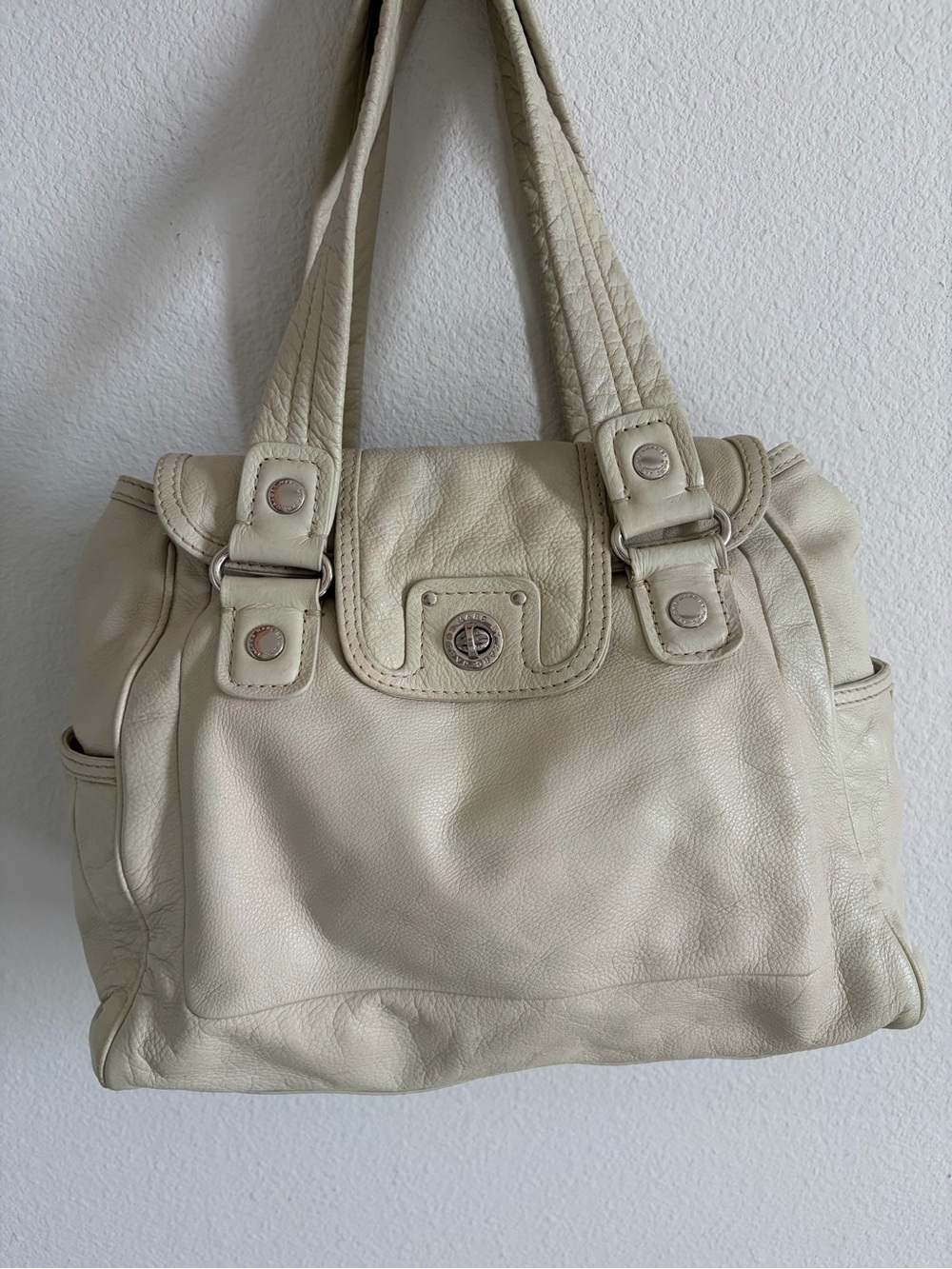 Marc Jacobs geniune pebbled leather Totally Turnlock AIDEN Handbag Purse Hobo